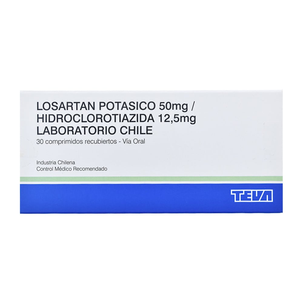 Losartan Potásico 50 mg/12.5 mg 30 Comprimidos Recubiertos