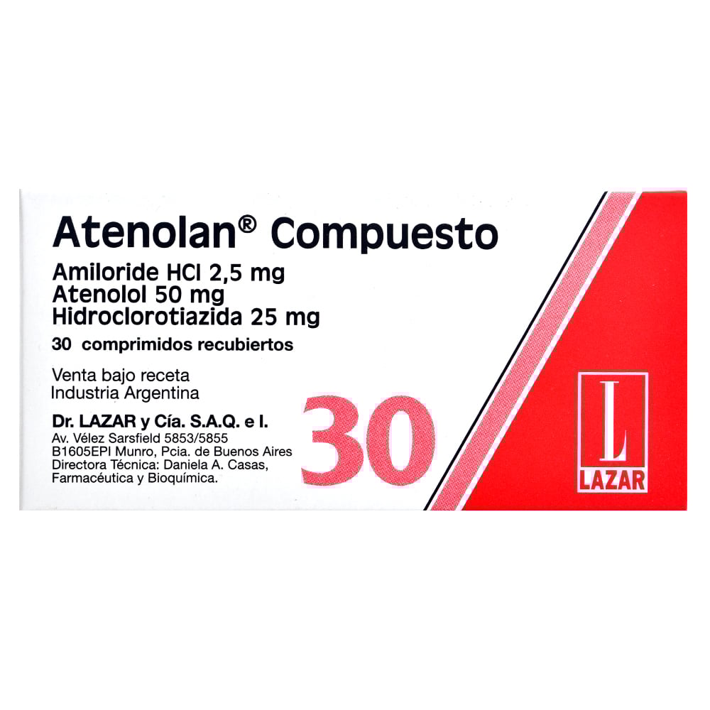Atenolan Compuesto 30 Comprimidos