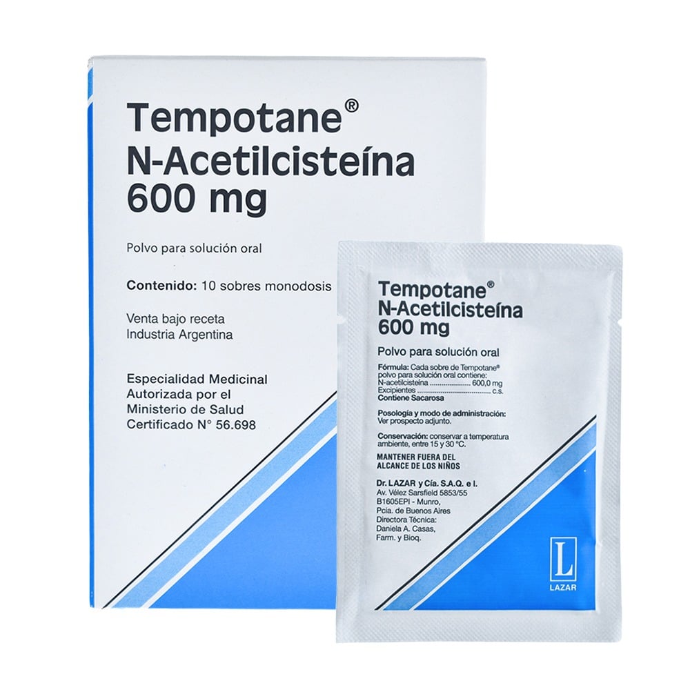 Tempotane 600 mg Polvo 10 Sobres