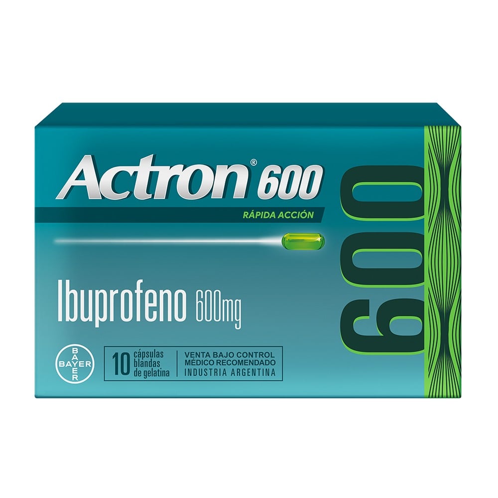Actron 600 mg 10 Cápsulas Blandas de Rápida Acción
