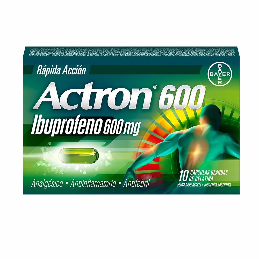 Actron 600 mg 10 Cápsulas Blandas de Rápida Acción