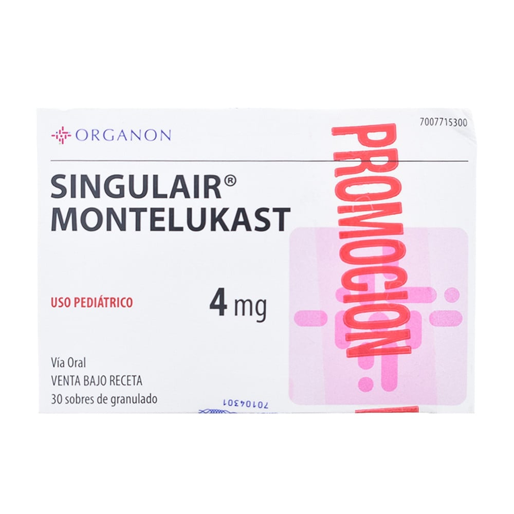Singulair 4 mg 30 Sobres de Granulado 2 Unidades