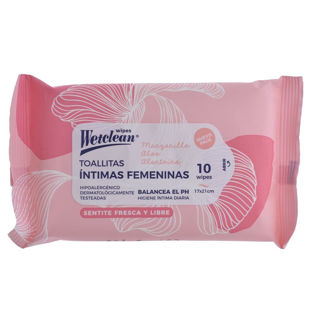 Toallitas Íntimas Wetclean Travel 10 Unidades