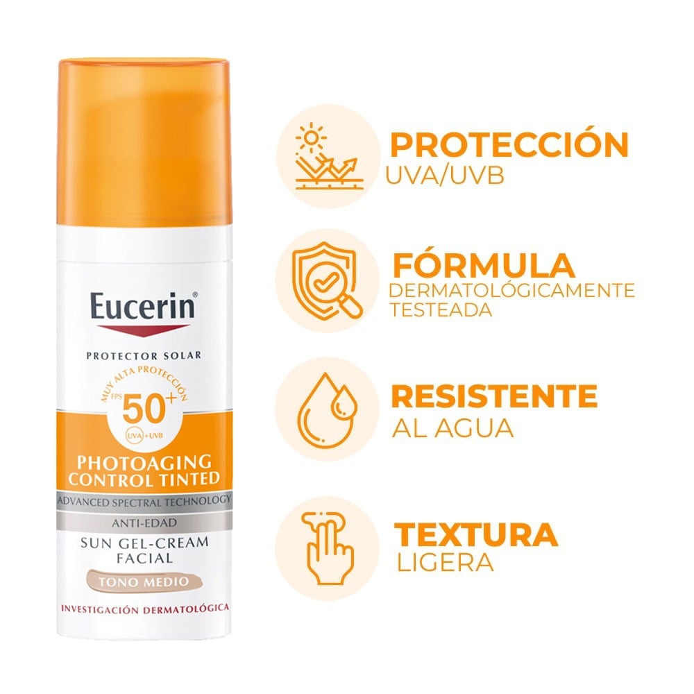 Protector Solar Eucerin Sun Crema con Color FPS50 50 ml