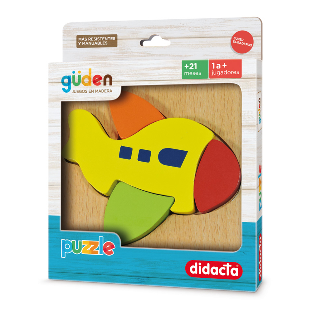 Puzzle Encastrable de Madera Didacta Avión