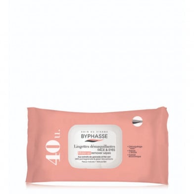 Toallitas Desmaquillantes Byphasse Granada y Té Verde 40 Unidades