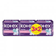 TOALLAS FEMENINAS KOTEX NOCTURNA 3X2 PAQUETES.