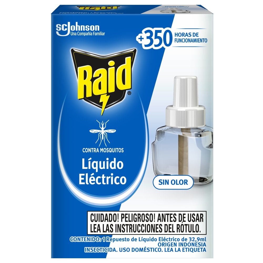 Repuesto Aparato Insecticida Raid Líquido 45 Noches 32.9 ml