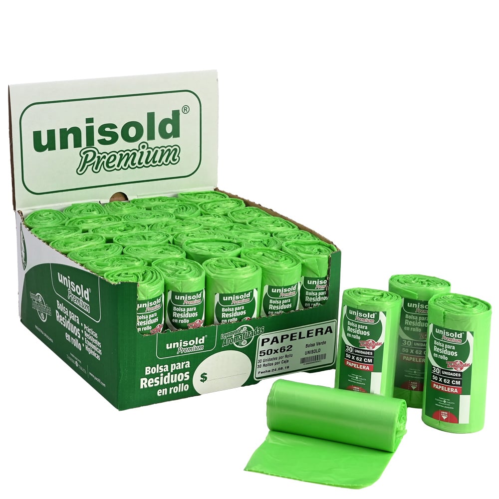 Bolsas de Residuos Unisold 50 x 62 cm 30 Unidades Verde