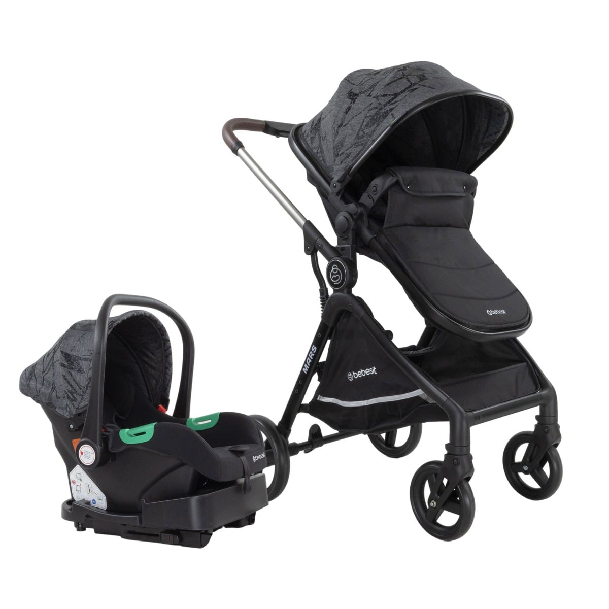 Coche Travel System Bebesit Mars Lx 3 en 1 Negro 