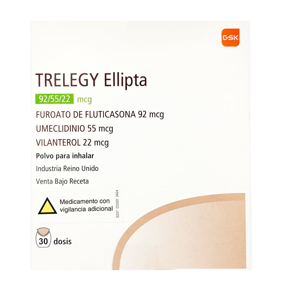Trelegy Ellipta 92 mcg/55 mcg/22 mcg Aerosol 30 Dosis