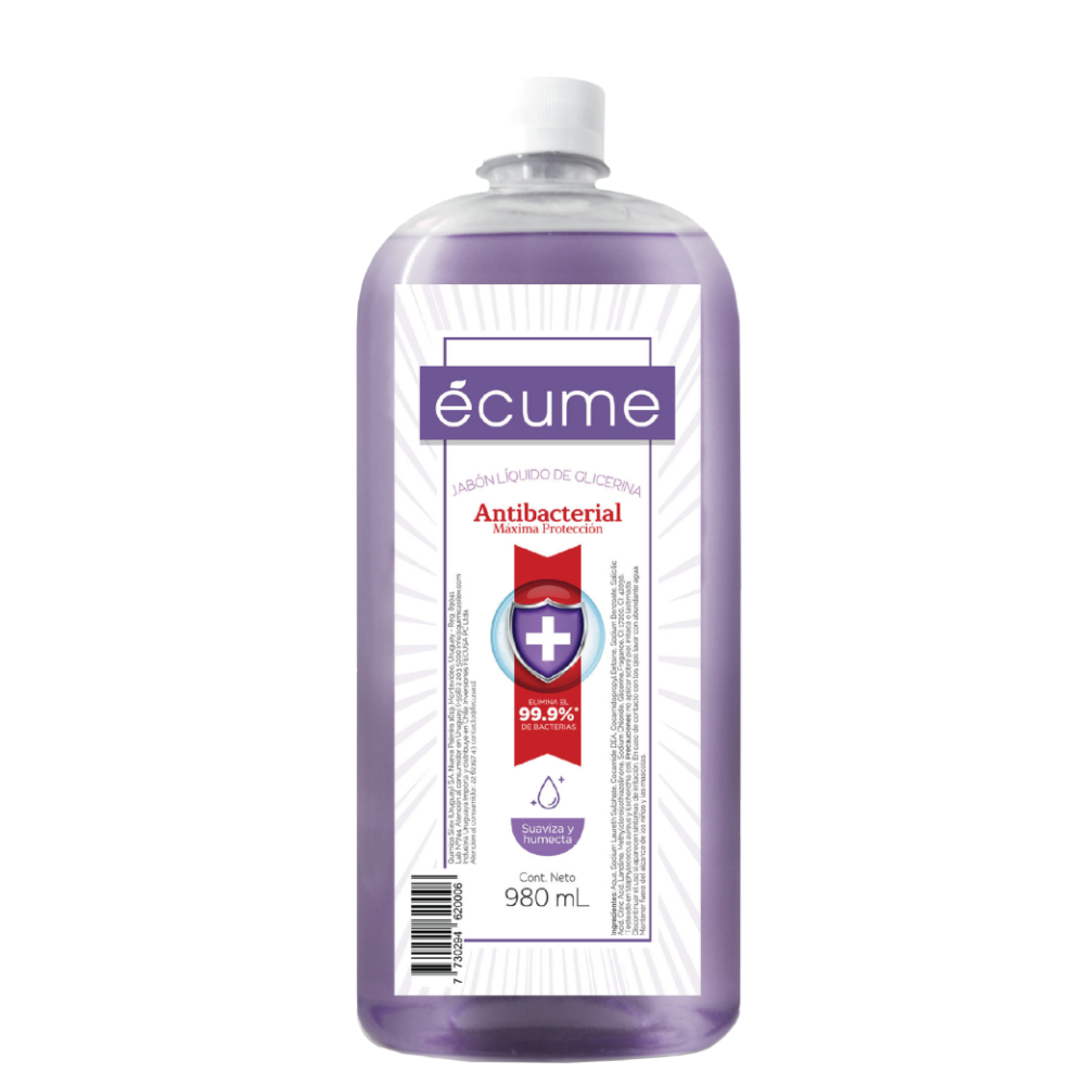 Jabón Líquido Écume Antibacterial para Manos 980 ml 