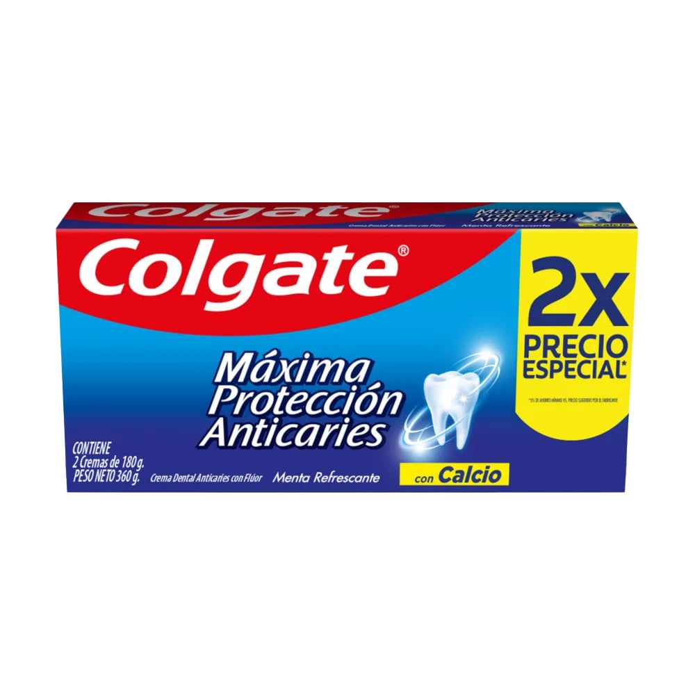 Pasta de Dientes Colgate Máxima Protección Anticaries 180 g 2 Unidades 