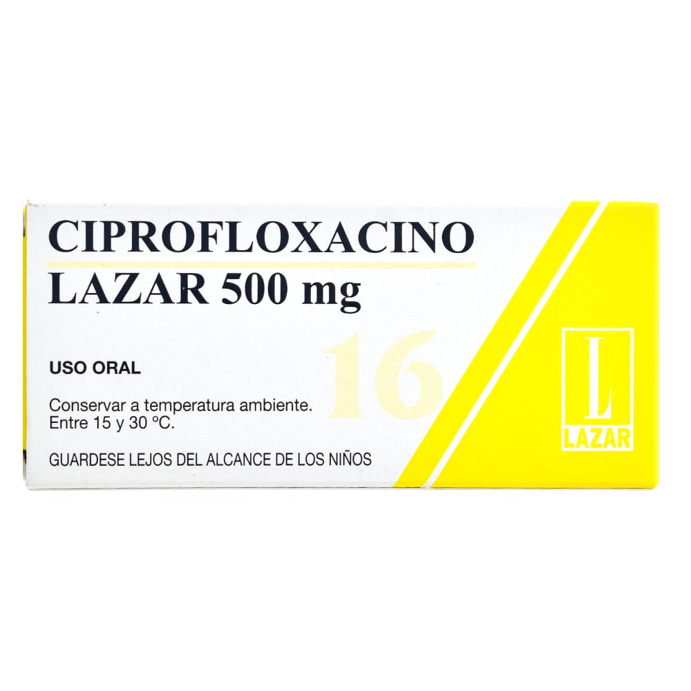Ciprofloxacina 500 mg 16 Comprimidos Recubiertos