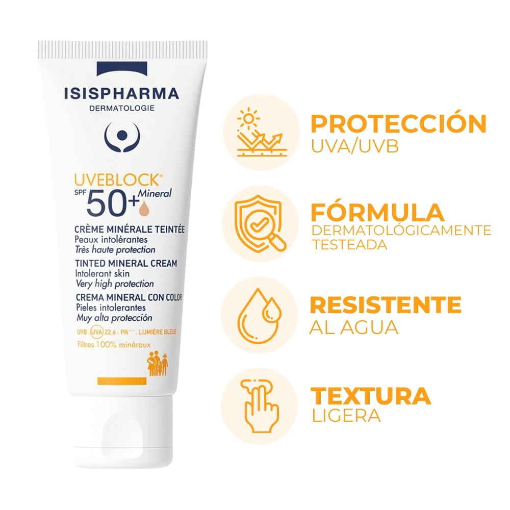 Protector Solar Isispharma Uveblock Mineral Color FPS50+ 40 g