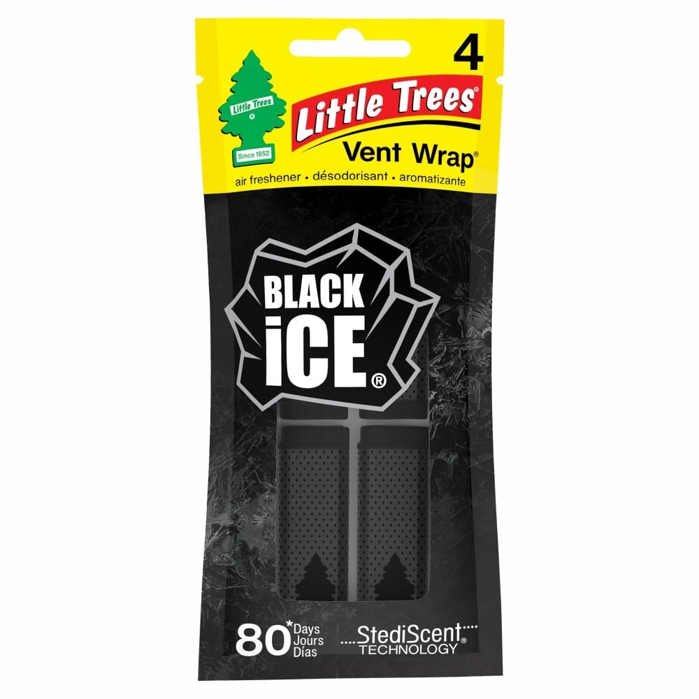 Aromatizante Little Trees Vent Wrap Black Ice 4 Unidades