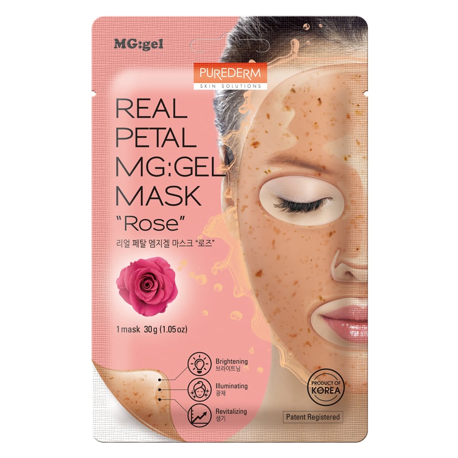 Mascarilla Facial Purederm Real Petal MG: Gel Mask Rose 1 Unidad