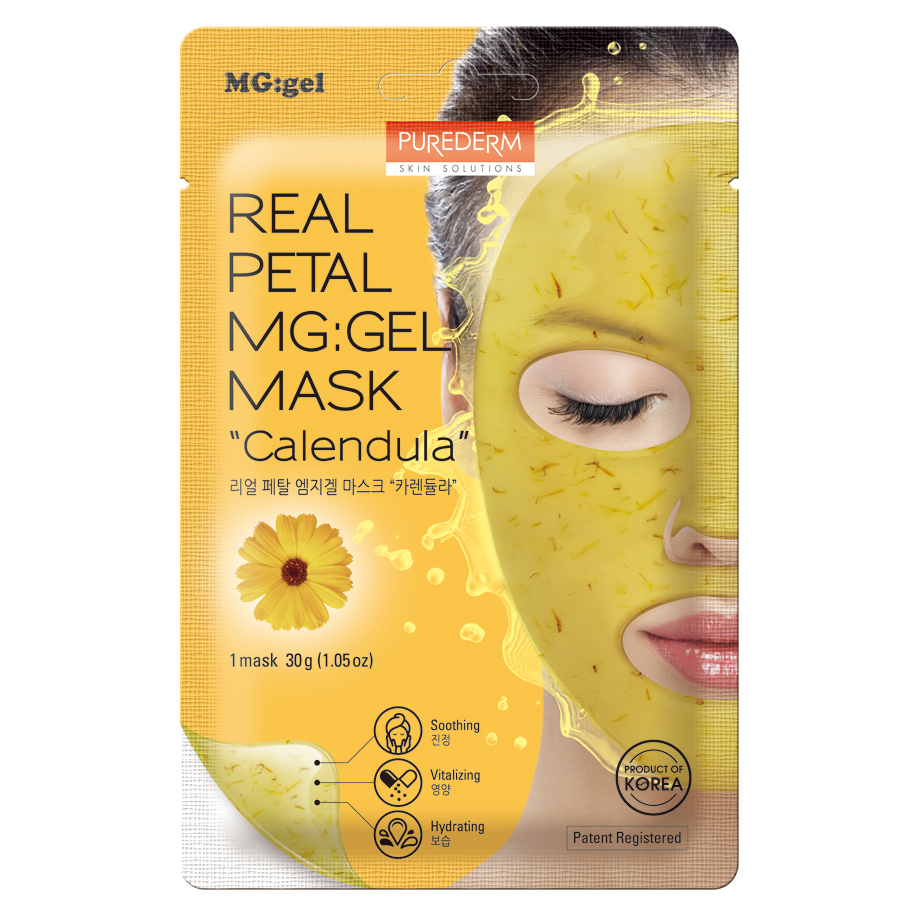 Mascarilla Facial Purederm Real Petal Mg: Gel Mask Caléndula 1 Unidad