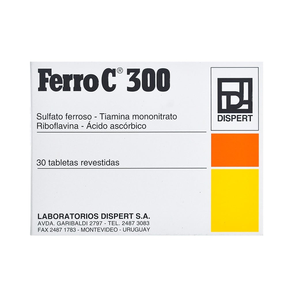 Ferro C 300 mg 30 Tabletas Revestidas