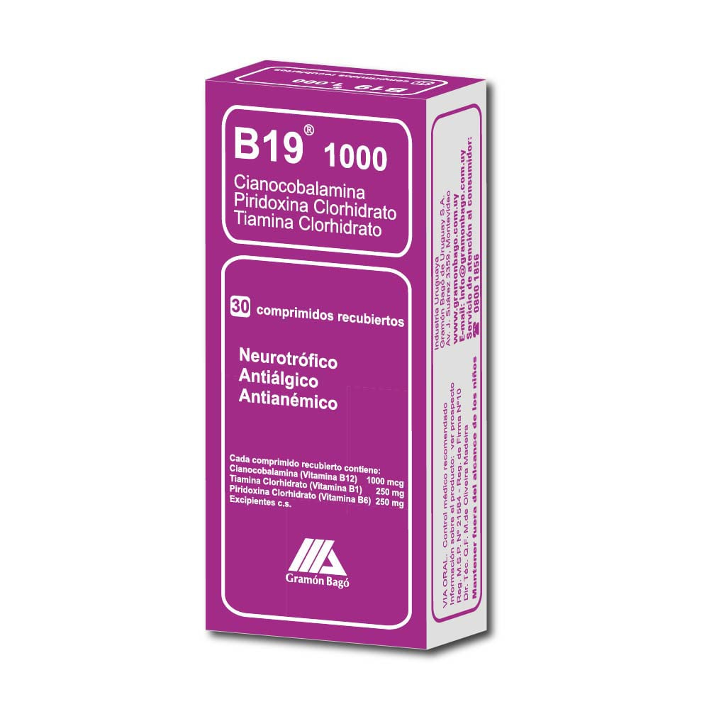 B 19 1000 30 Comprimidos Recubiertos