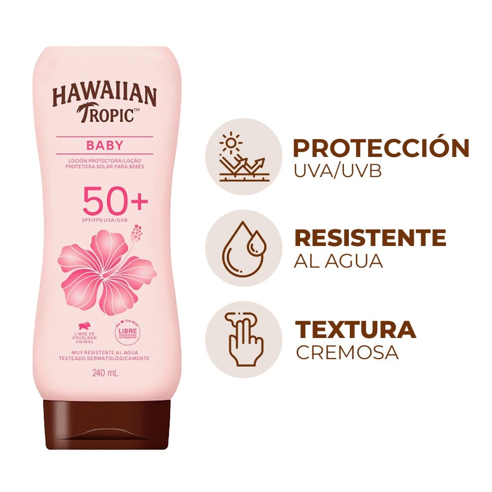 Protector Solar Hawaiian Tropic Loción Baby FPS50+ 240 ml