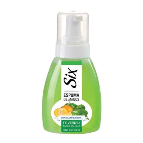 Jabón en Espuma Six Té Verde y Manzana para Manos 270 ml