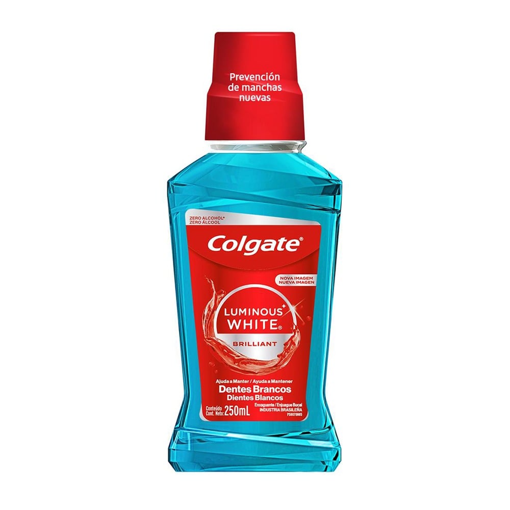 PASTA DE DIENTES COLGATE PLAX ENJUAGUE LUMINOUS WHITE 250 ML.