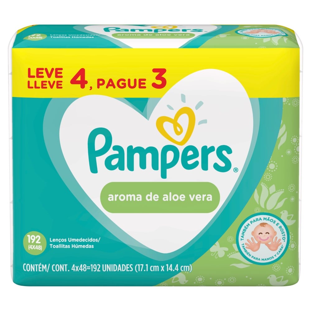 Toallitas Húmedas Pampers Aloe Vera 192 Unidades