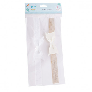 Vinchas de Pelo Rabbit para Bebés Elásticas con Lazo 2 Unidades