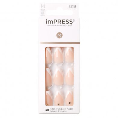 Uñas Postizas Adhesivas Kiss Impress So French 30 Piezas