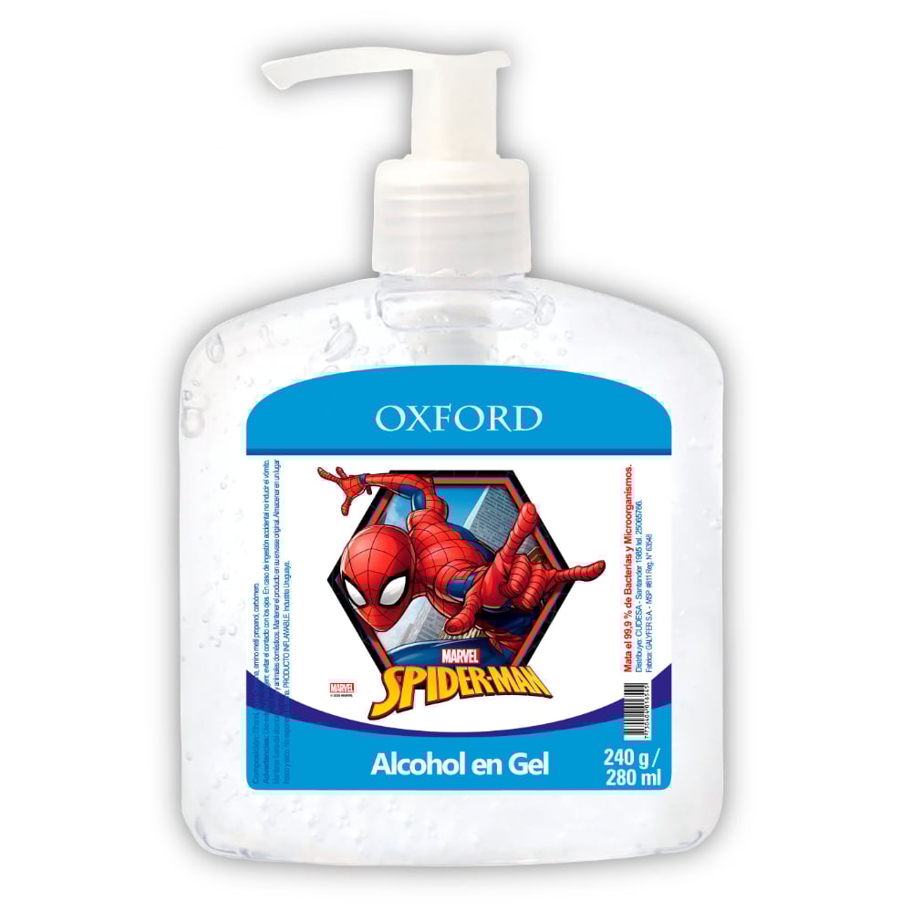 Alcohol en Gel Spiderman 280 ml + Tapaboca