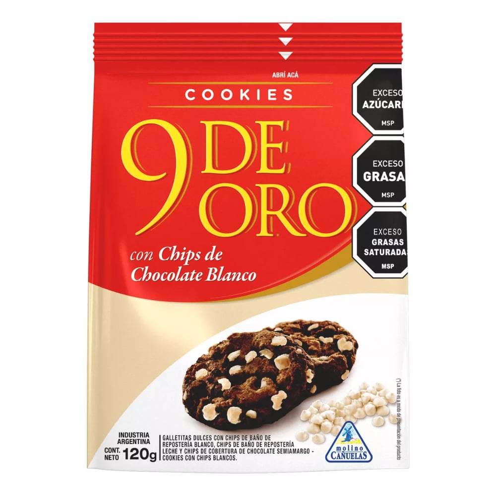 Galleta 9 de Oro Chips Chocolate Blanco 120 g