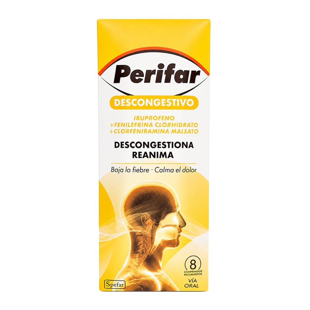 Perifar Descongestivo 8 Comprimidos Recubiertos