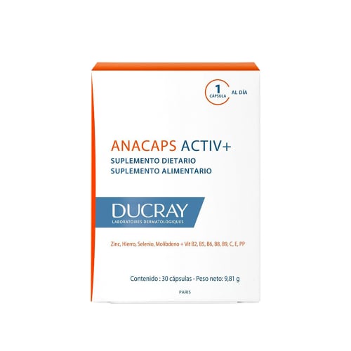 Suplemento Ducray Anacaps Activ+ 30 Cápsulas