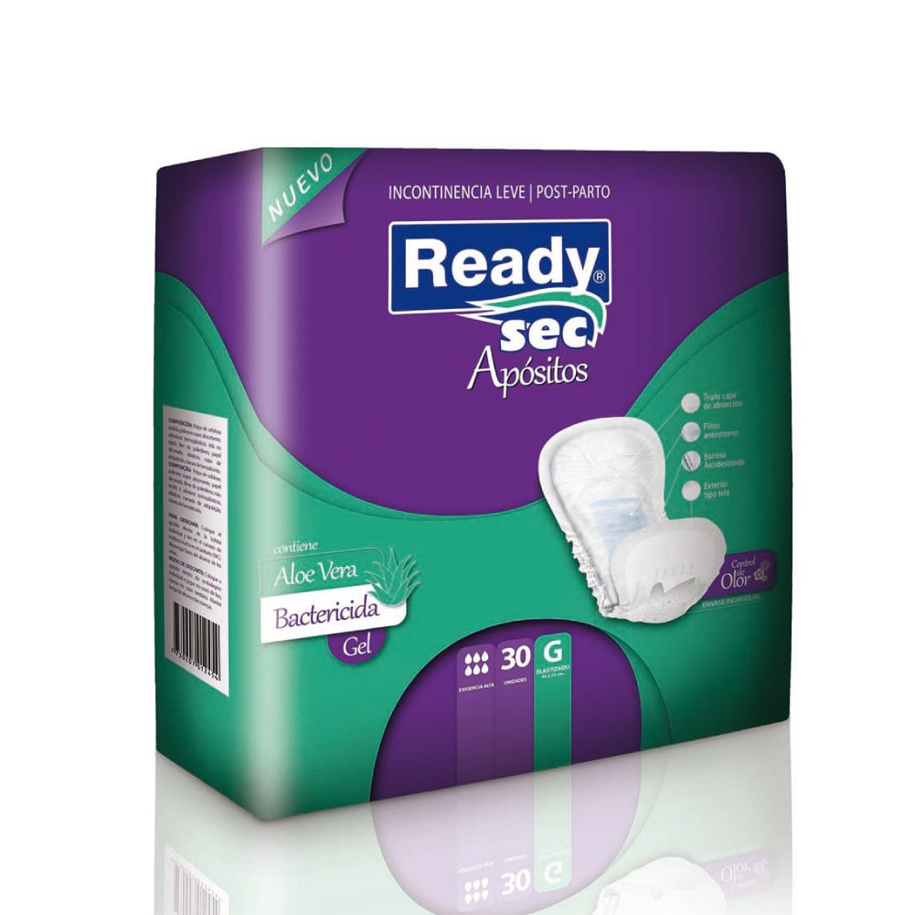 APOSITO READYSEC TALLE GRANDE X30 UNIDADES.