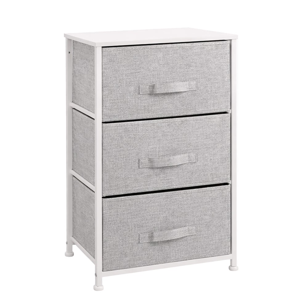 Mueble 3 Cestos Tela y Acero Gris
