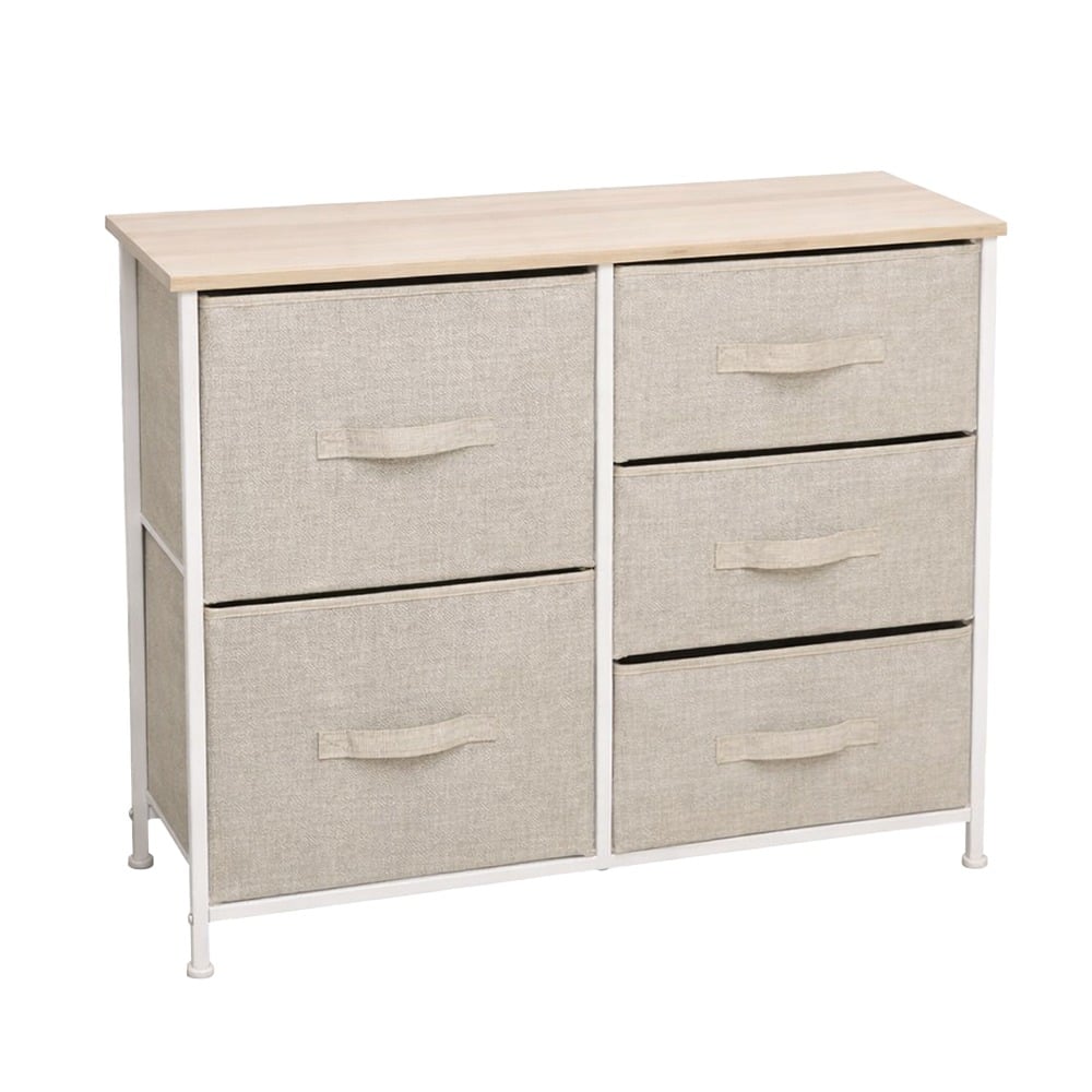 Mueble 5 Cestos Tela y Acero