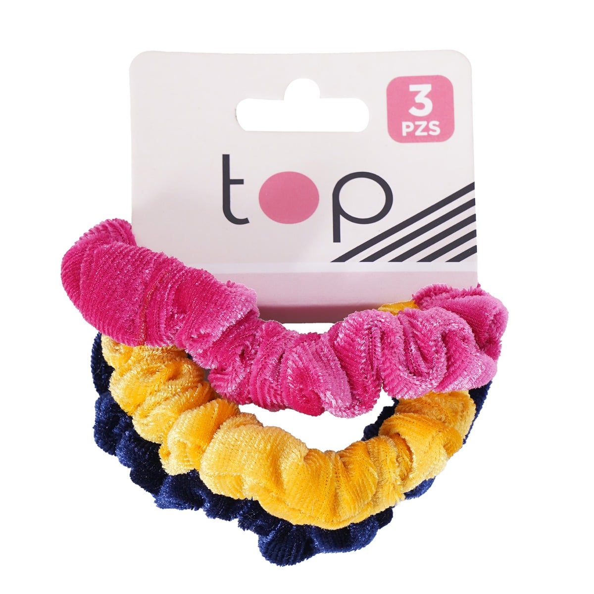 Gomitas para el Pelo Top Terciopelo Diferentes Colores 3 Unidades