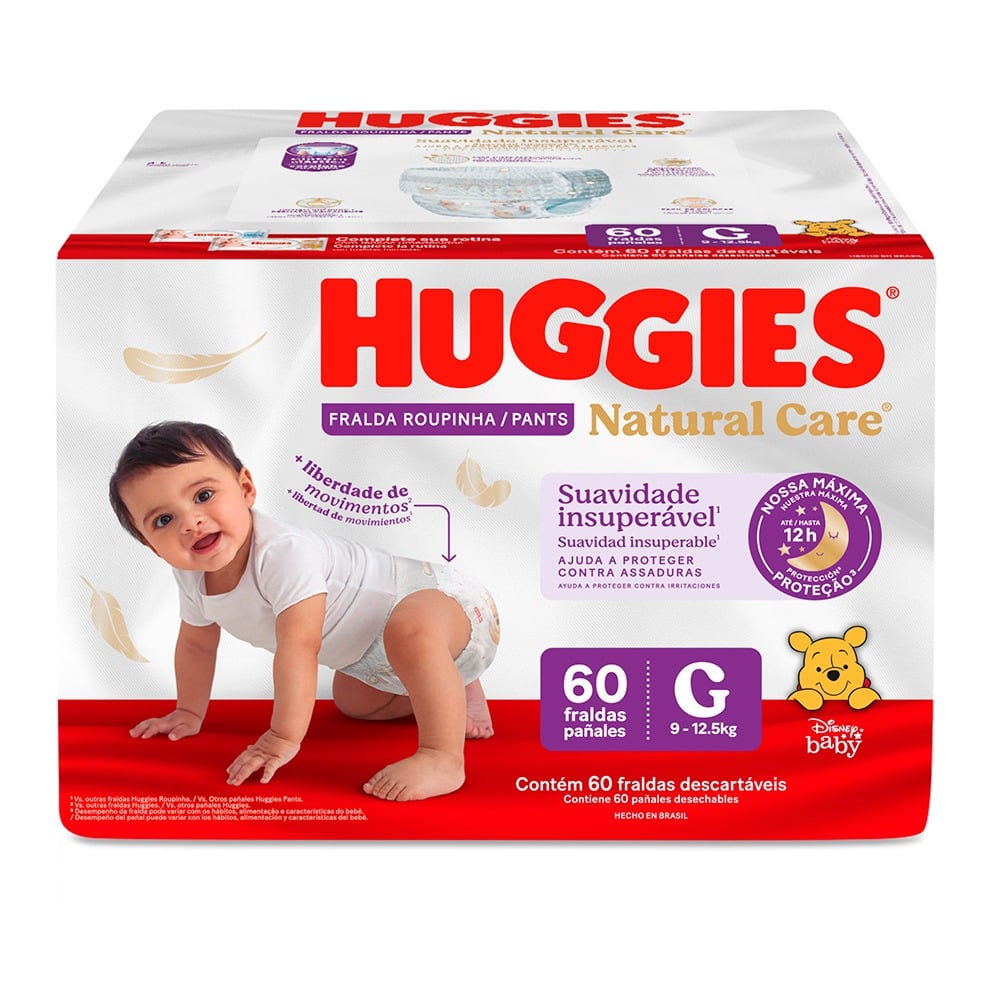 Pañales Huggies Pant Natural Care G 60 Unidades