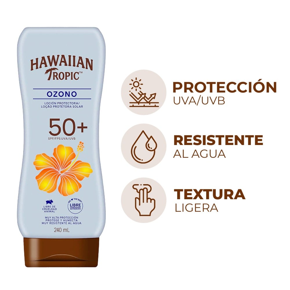 Protector Solar Hawaiian Tropic Ozono FPS50+ 240 ml