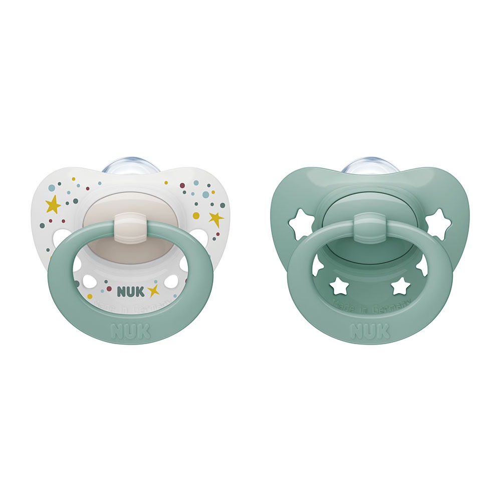 Chupete de Silicona Signature Nuk Azul Talle 1 0 a 6 meses 2 Unidades