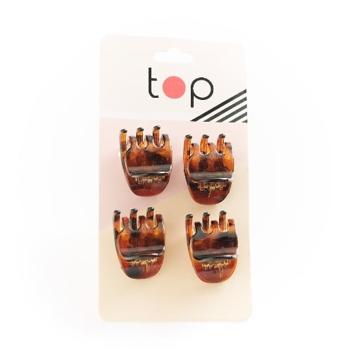 Pinzas Top Mini Marrónes 4 Unidades