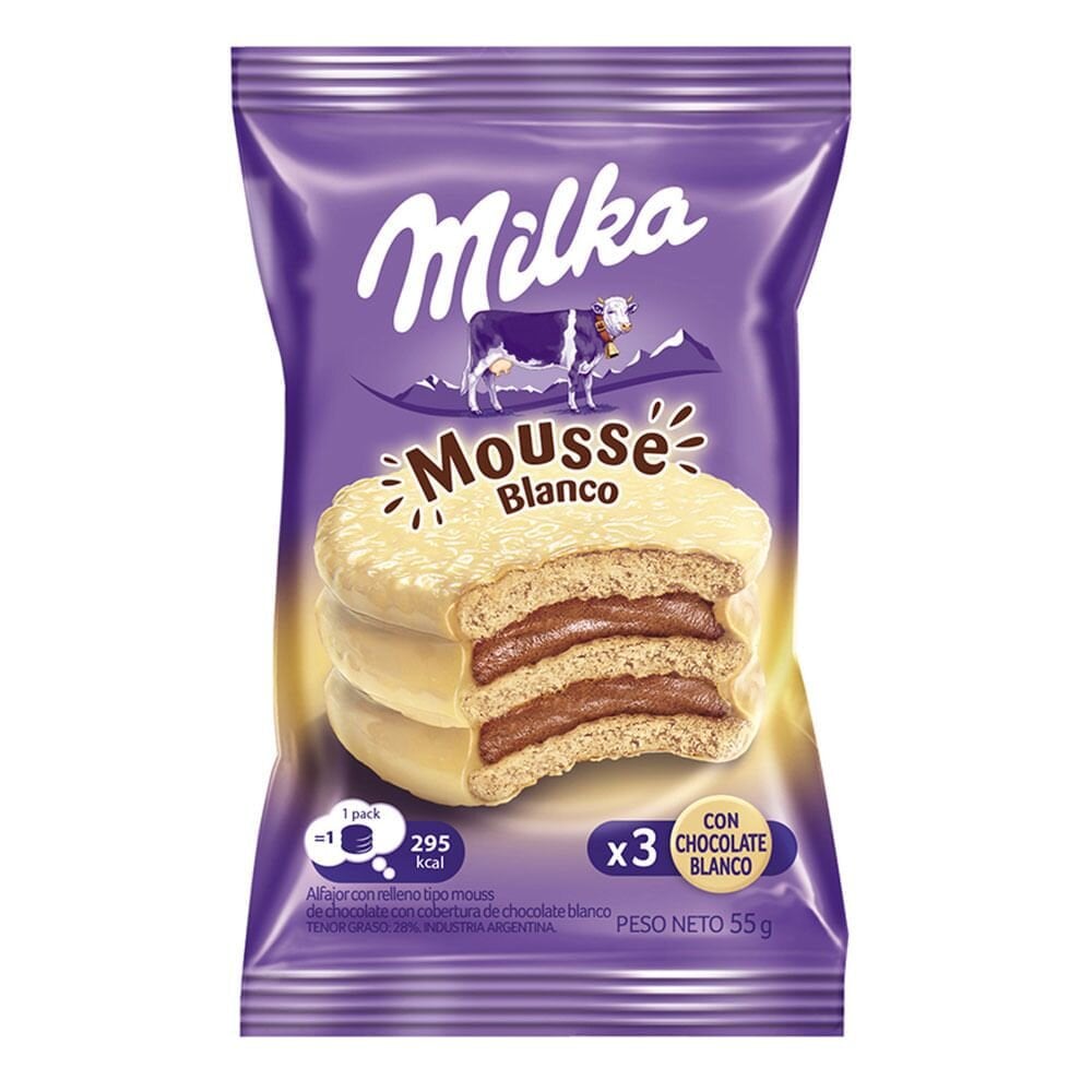 Alfajor Milka Trimousse Blanco 55 g