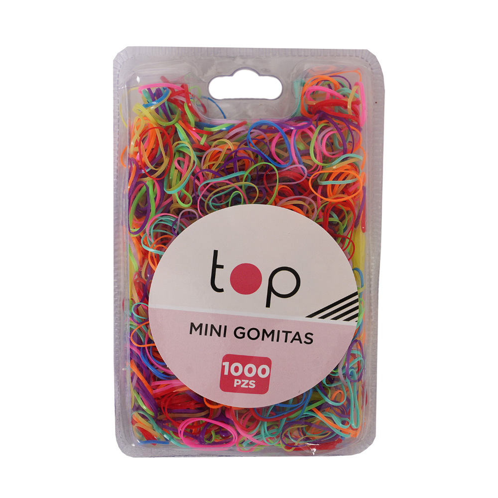 Mini Gomitas para el Pelo Top Colores 1000 Unidades