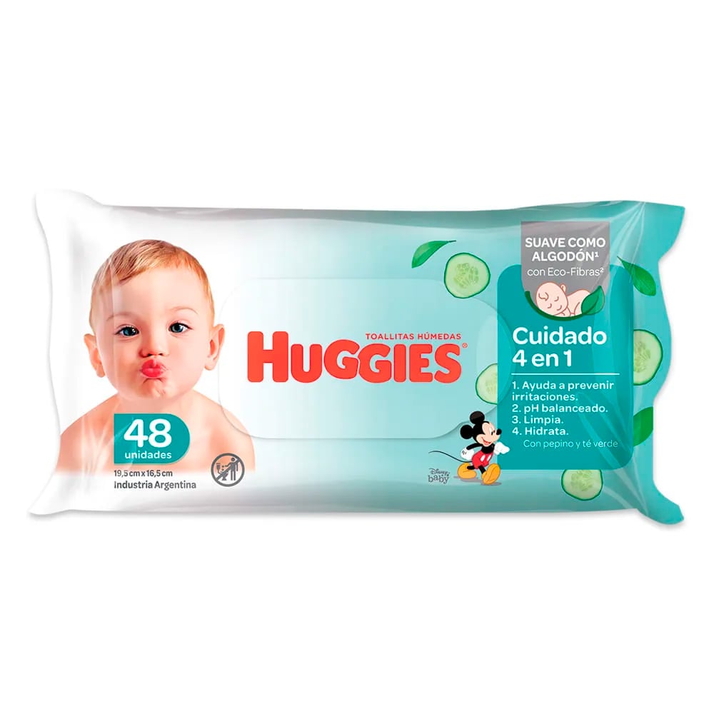 Toallitas Húmedas Huggies Cuidado 4 en 1 48 Unidades