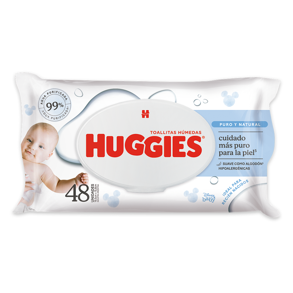 Toallitas Húmedas Huggies Puro & Natural 48 Unidades