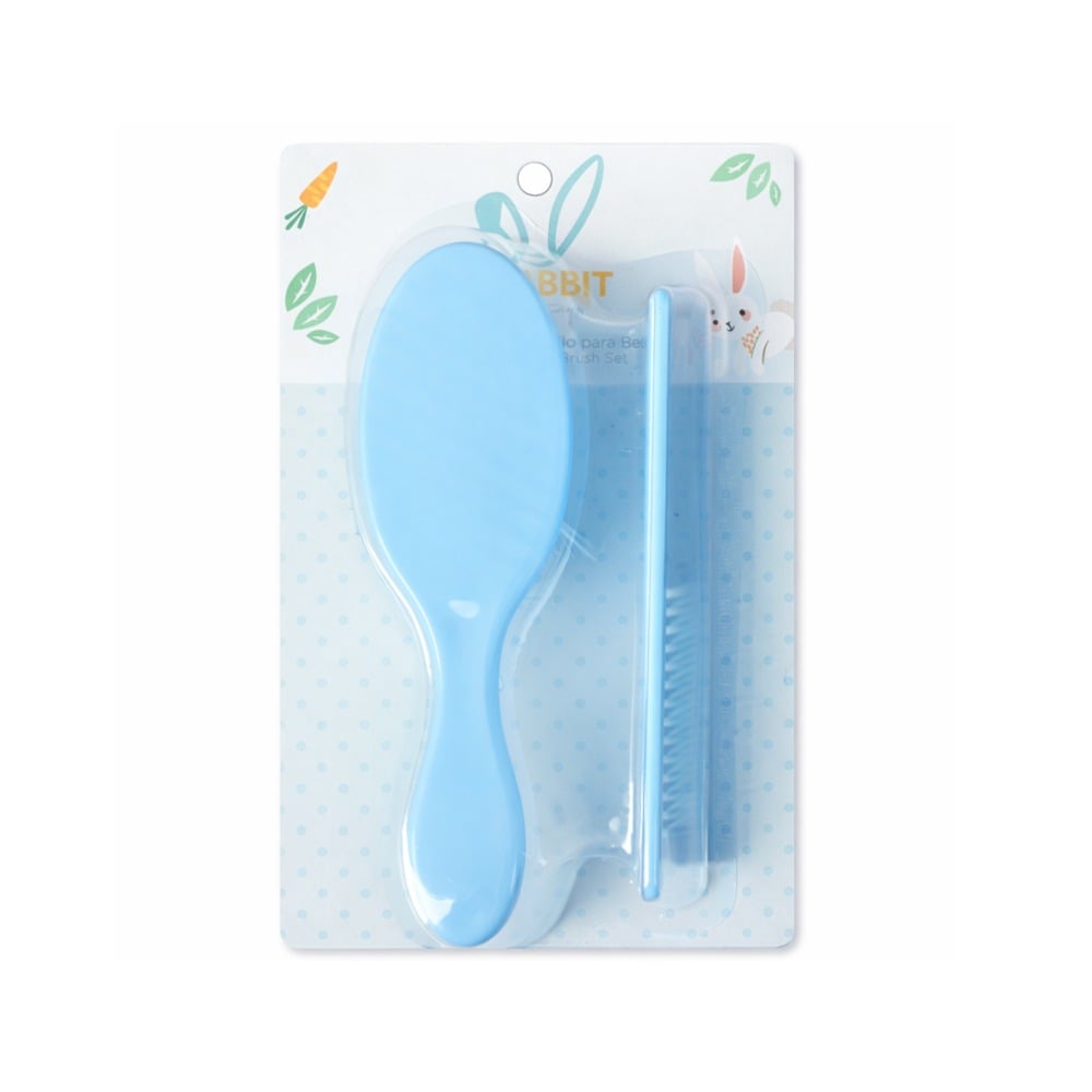 Set Rabbit Cepillo y Peine Celeste