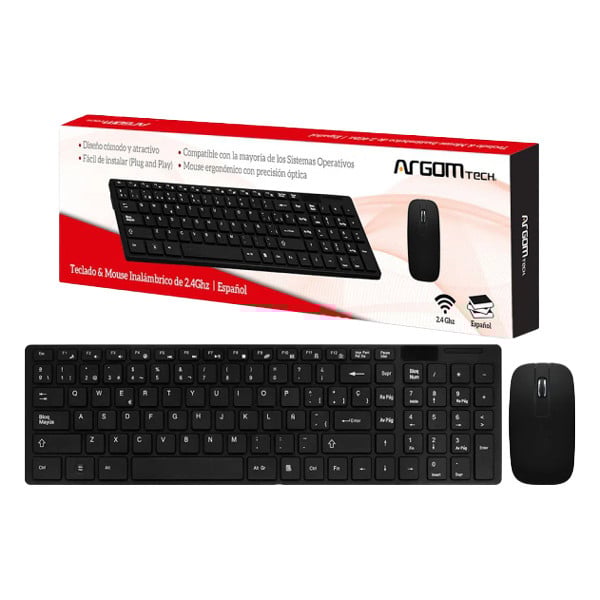 Teclado y Mouse Argom Inalámbrico 