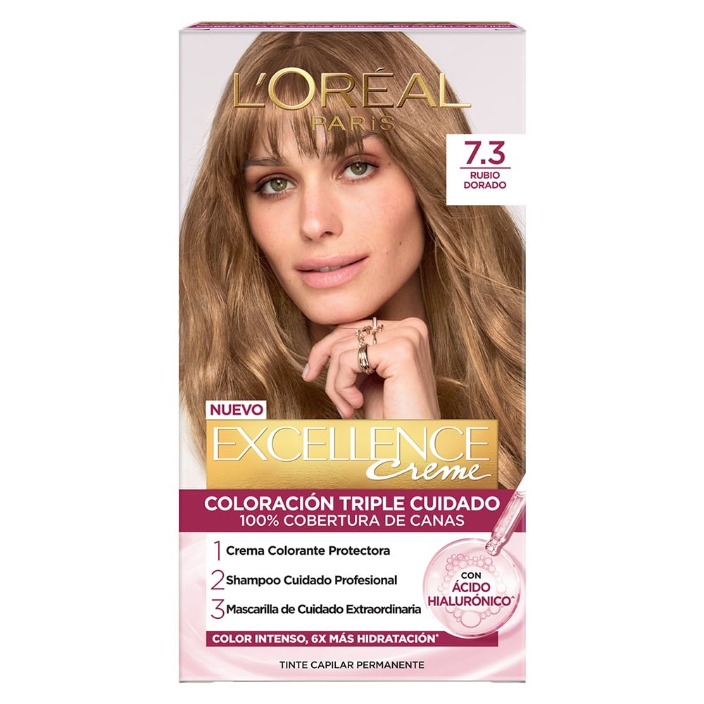 Tinta L'Oréal Paris Excellence Creme N°7.3 Rubio Dorado