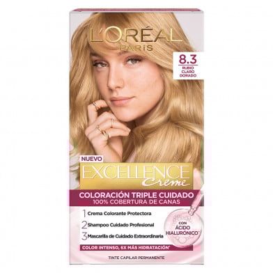 Tinta L'Oréal Paris Excellence Creme N°83 Rubio Claro Dorado